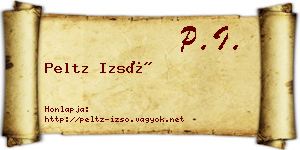 Peltz Izsó névjegykártya
